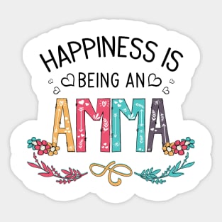 Happiness Is Being An Amma Wildflowers Valentines Mothers Day Sticker